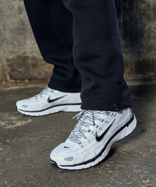 Nike P 6000 white metallic silver black sneakers at Aone Brands Dubai