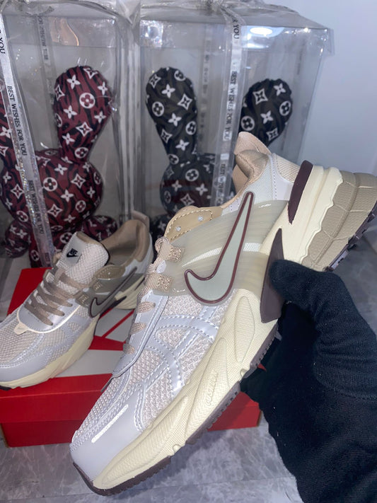 Nike V2K Run cream beige sneakers at Aone Brands Dubai