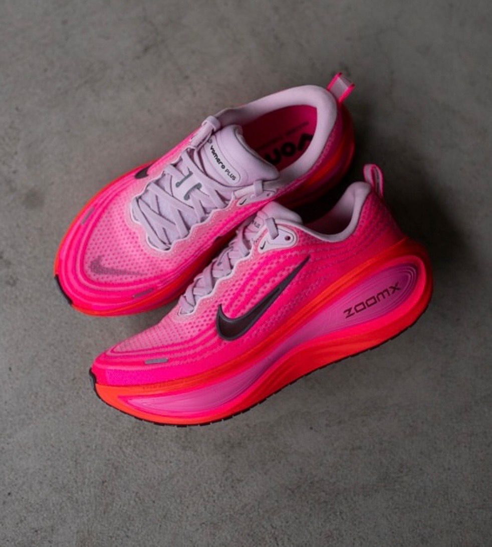 Nike Vomero Premium University Red Hyper Pink sneakers pair view