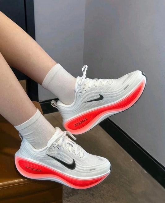 Nike Vomero Premium White Bright Crimson sneakers at Aone Brands Dubai