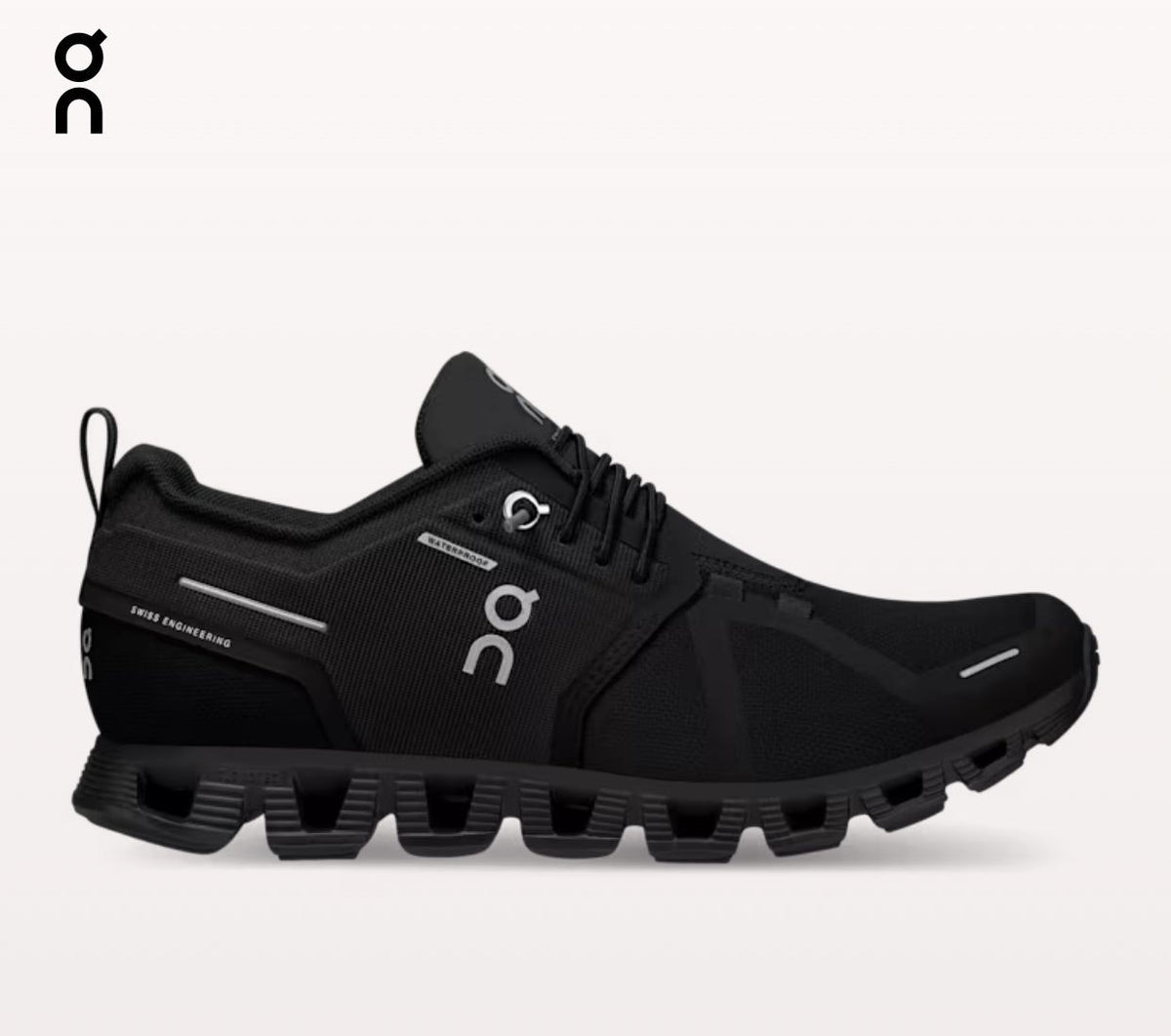 On Cloud 5 Waterproof All Black sneaker side profile