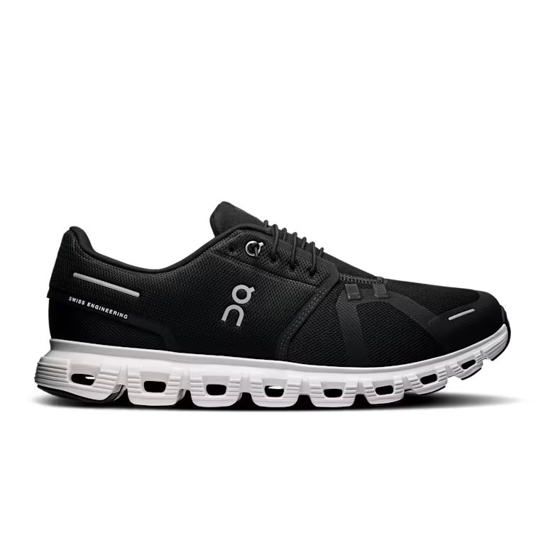 On Cloudmonster black shoe with CloudTec cushioned sole