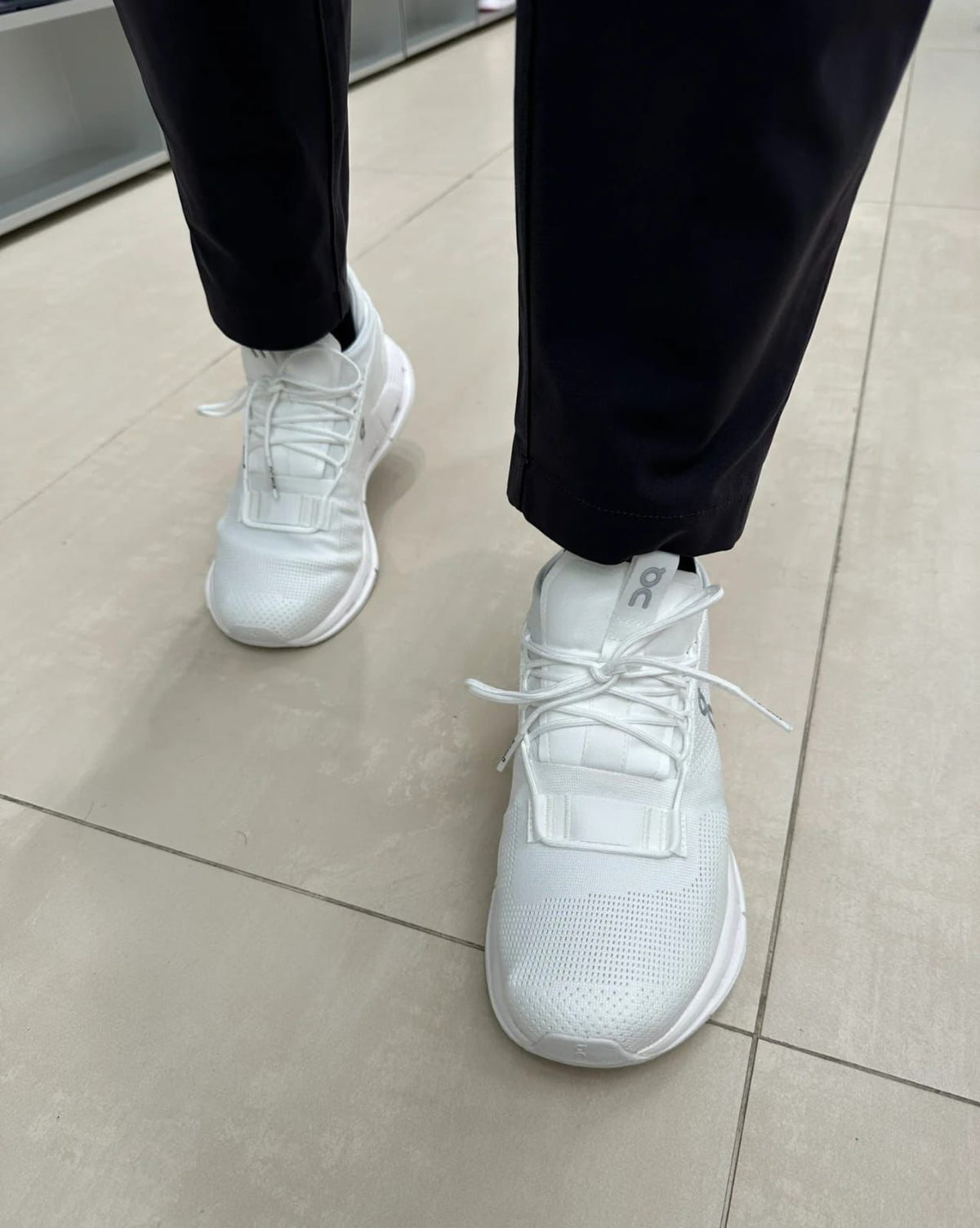 White On Cloudnova sneakers shown on foot