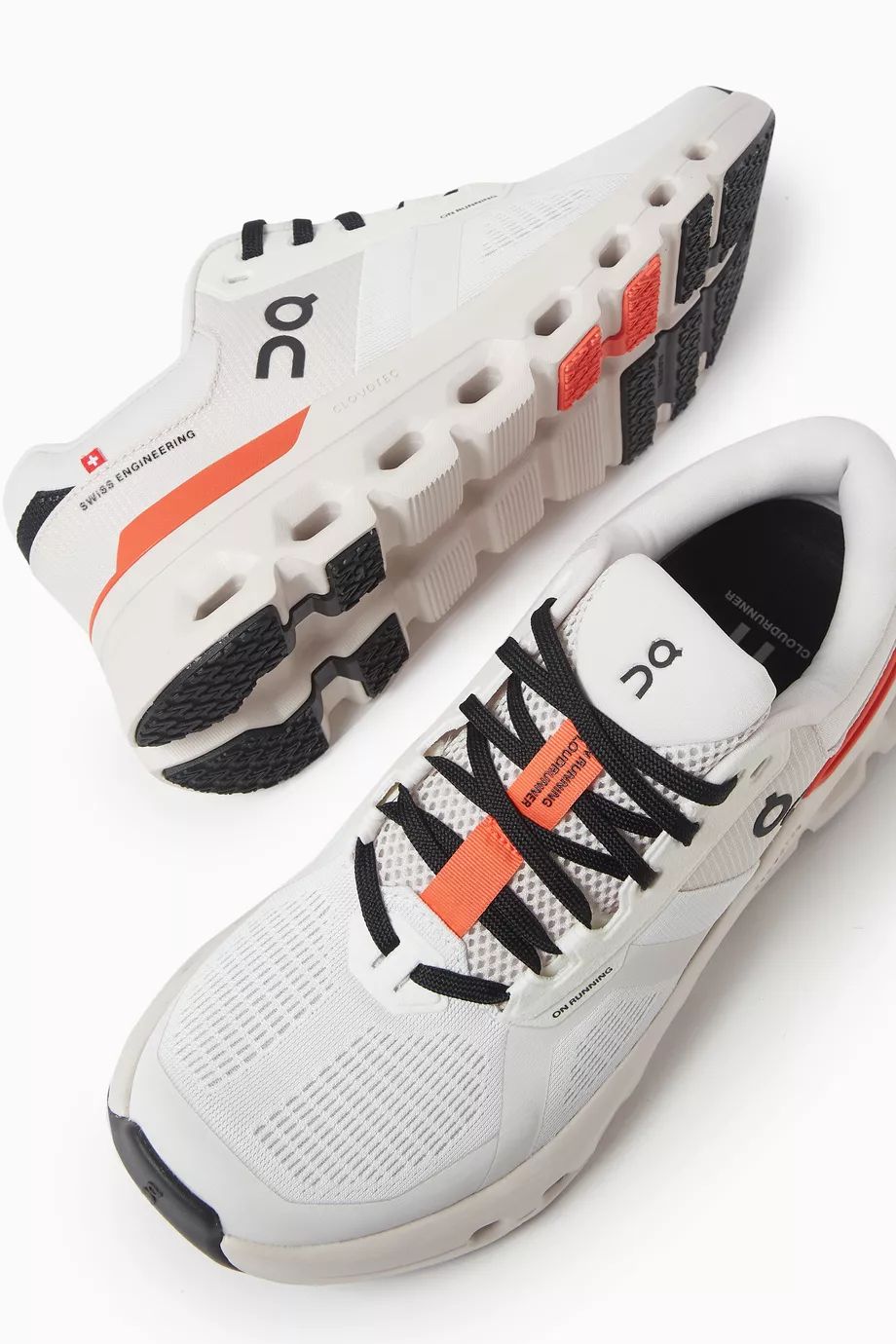 On Cloudrunner 2 White Sand shoes top and side view