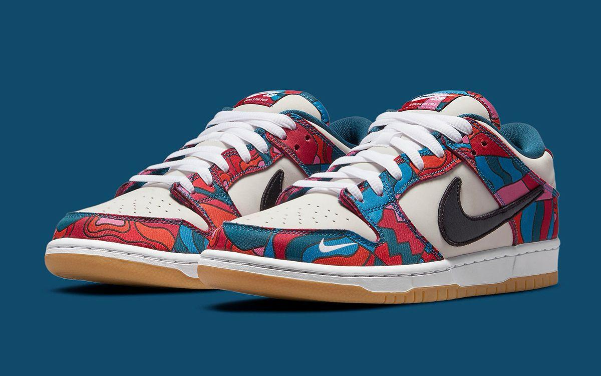 Pair of Parra Abstract Art Nike SB Dunk sneakers