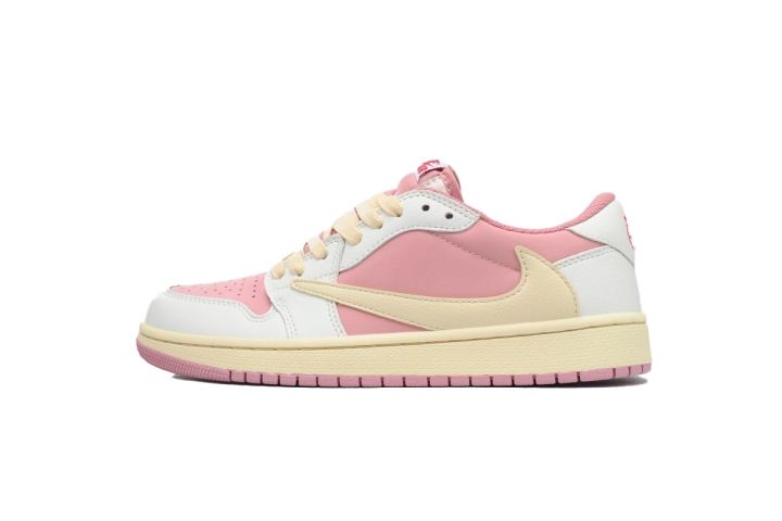 Pink and cream lifestyle sneaker side view