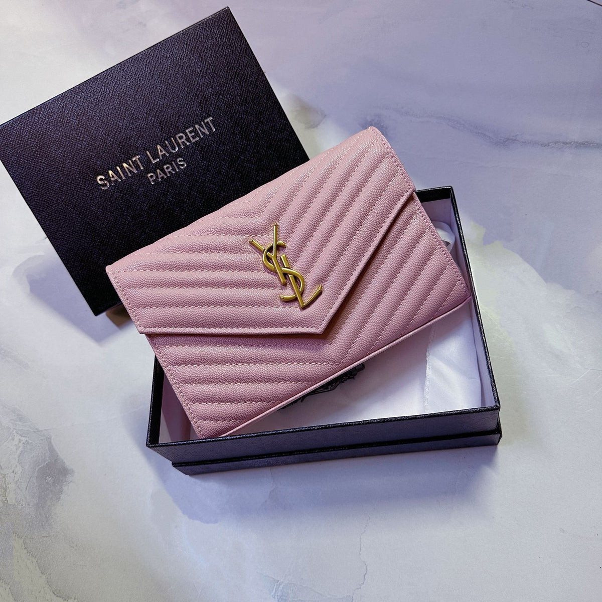 Pink YSL style women's chain shoulder bag
