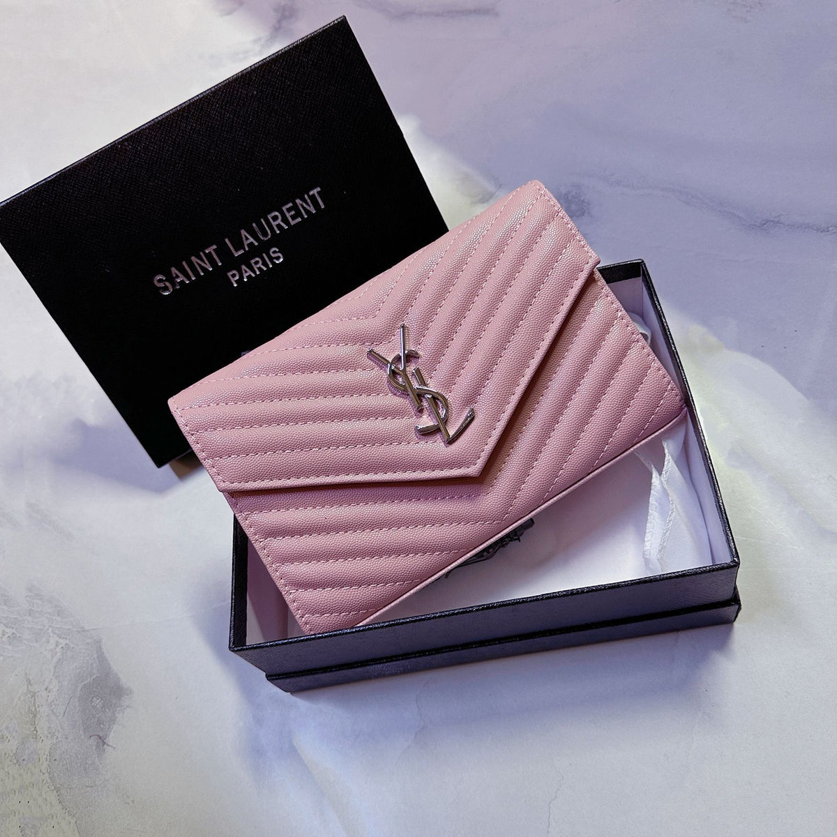 Pink YSL style women's chain shoulder bag