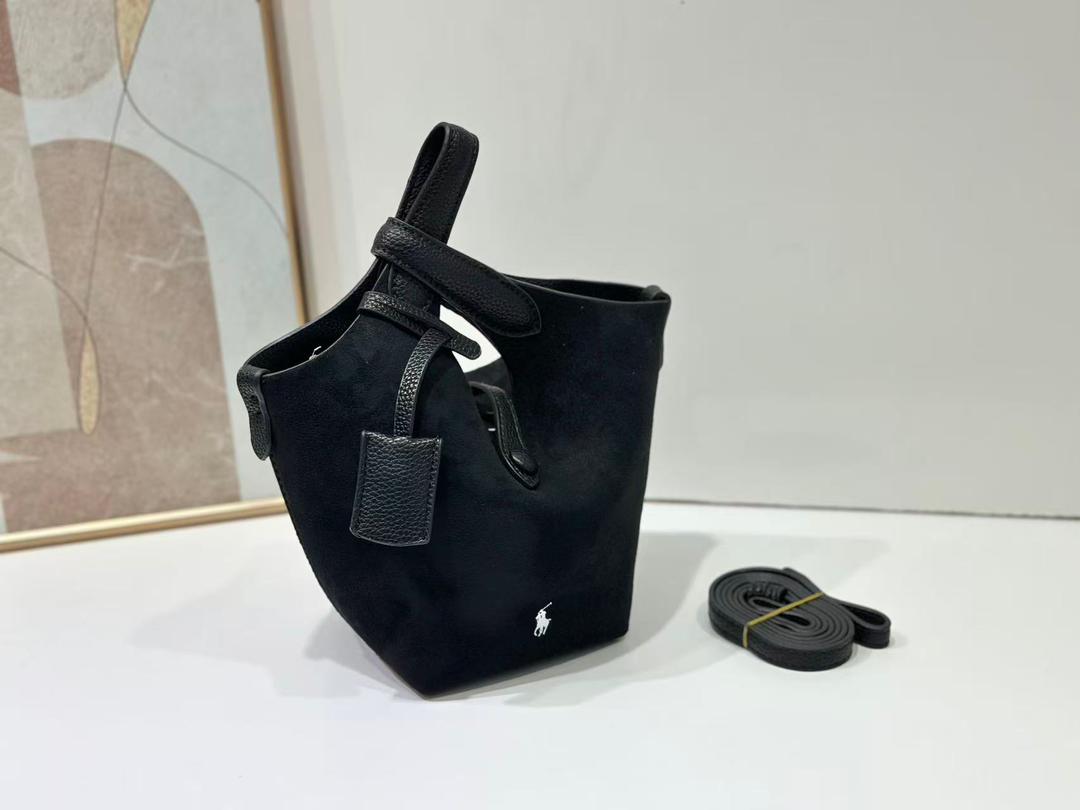 Black Polo women's handbag with structured tote design