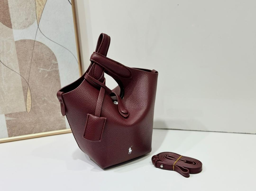 Burgundy Polo women's handbag with top handles