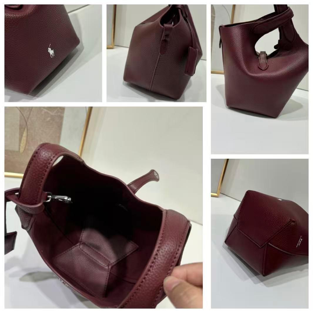 Polo women's handbag showing structured design, handles and interior
