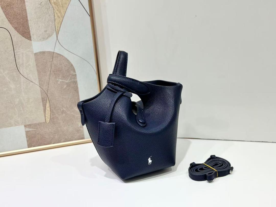 Navy Polo handbag for women with structured design