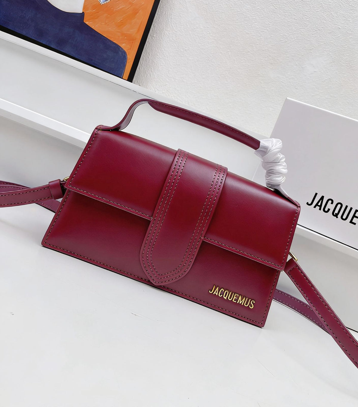 Red mini shoulder bag with stylish compact design