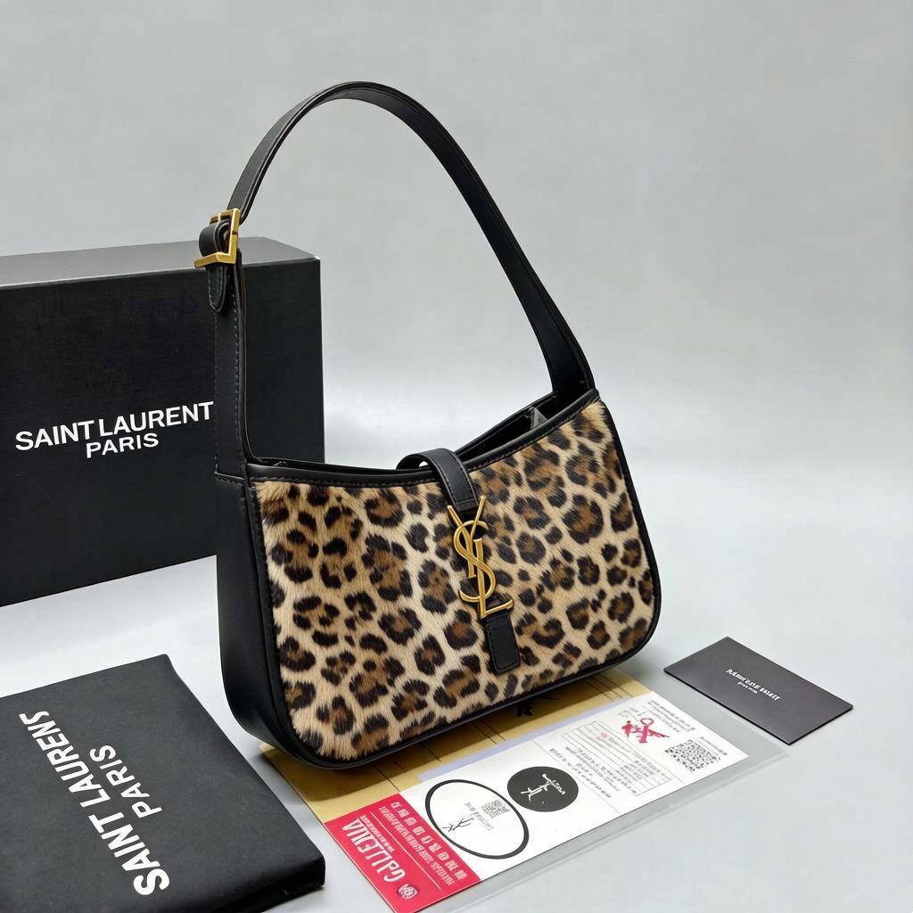 Saint Laurent Le 5 A 7 leopard shoulder bag