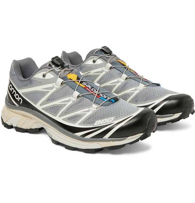 Salomon XT-6 with Dark Citron and blue Quicklace details