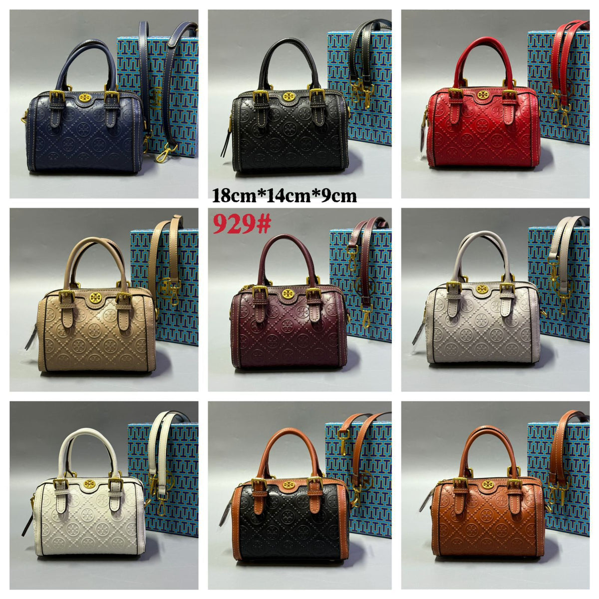 Tory Burch style women's handbag collection in multiple colours