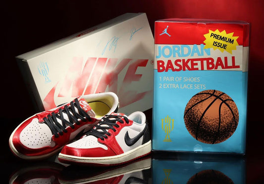 Trophy Room x Air Jordan 1 Low OG Rookie Card Away with special box