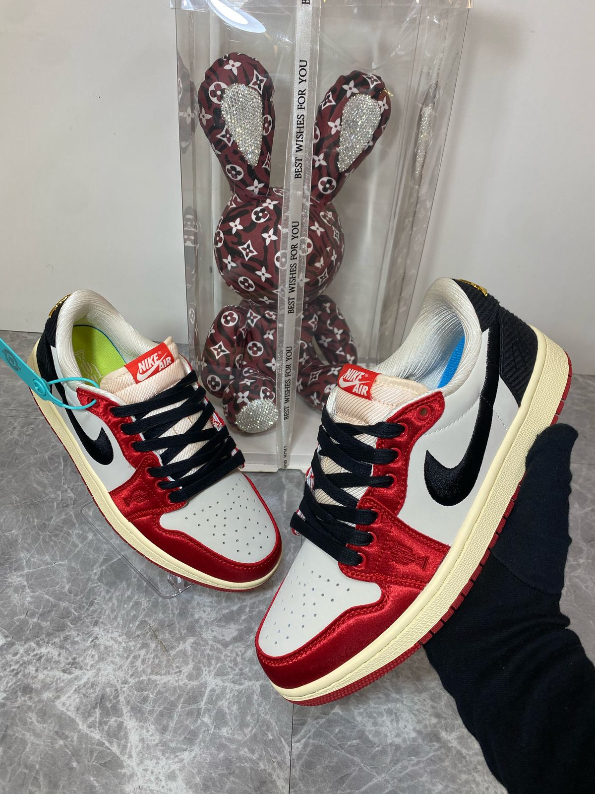 Trophy Room Air Jordan 1 Low OG Rookie Card Away on feet