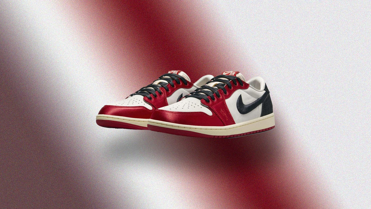 Trophy Room Jordan 1 Low OG Rookie Card Away side view