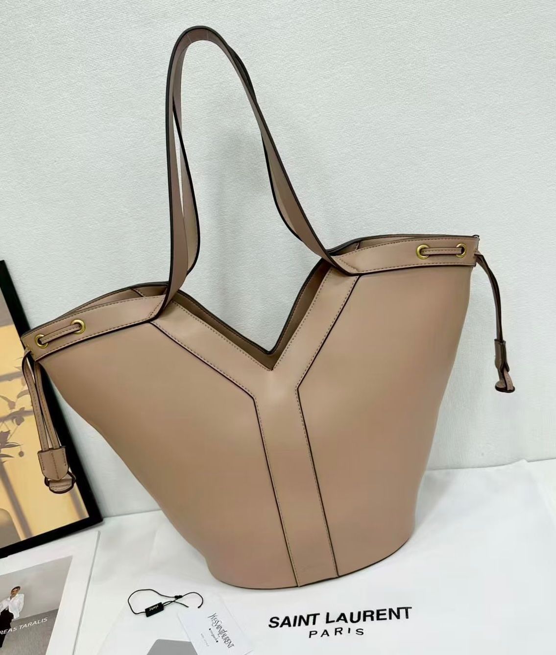 Beige YSL women's handbag