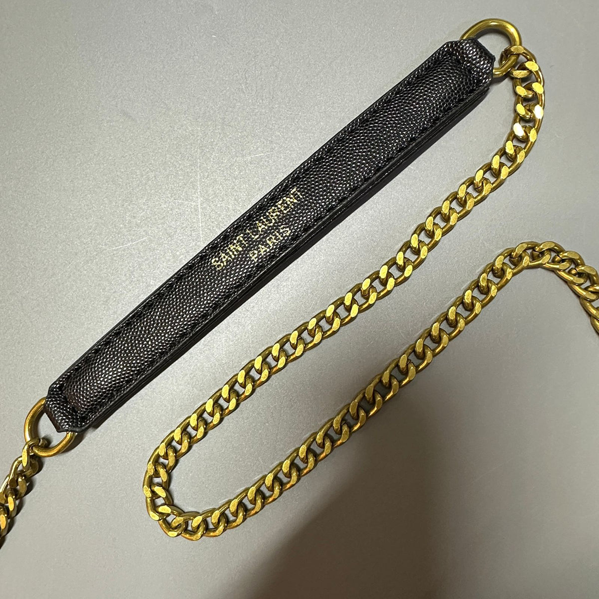YSL style shoulder bag with gold chain strap detail
