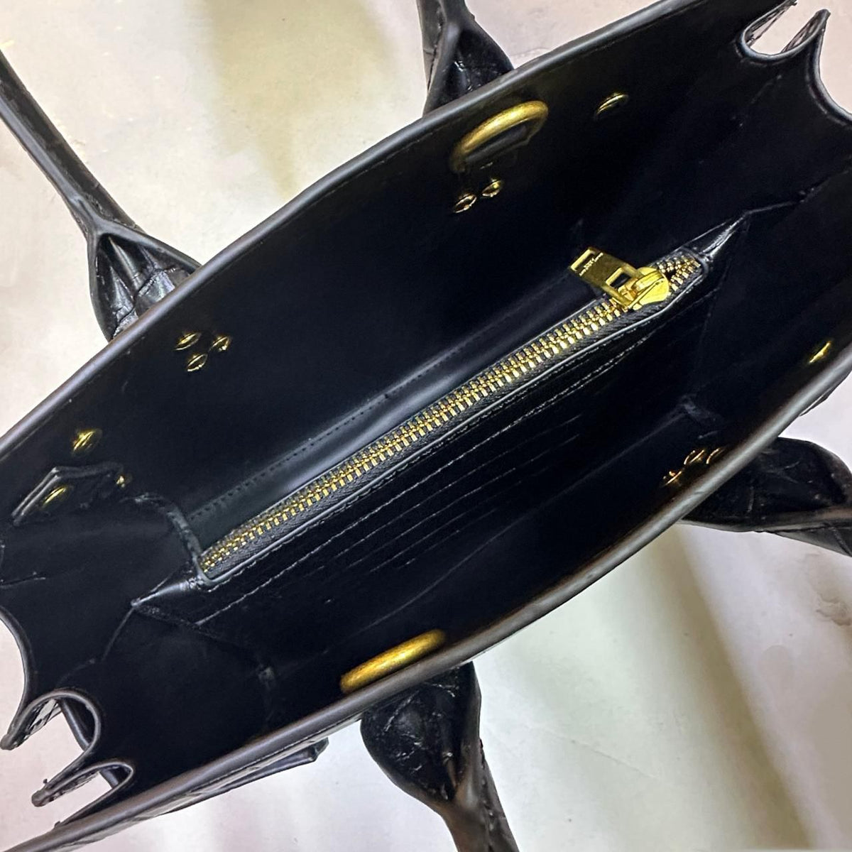 Interior compartment of YSL style women's handbag