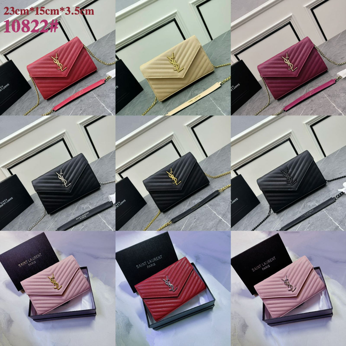 YSL style women's shoulder bags available in multiple colors